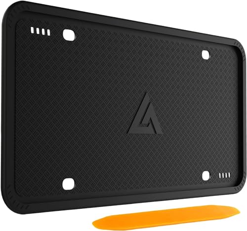 Black Silicone License Plate Frame 2 Pack H923