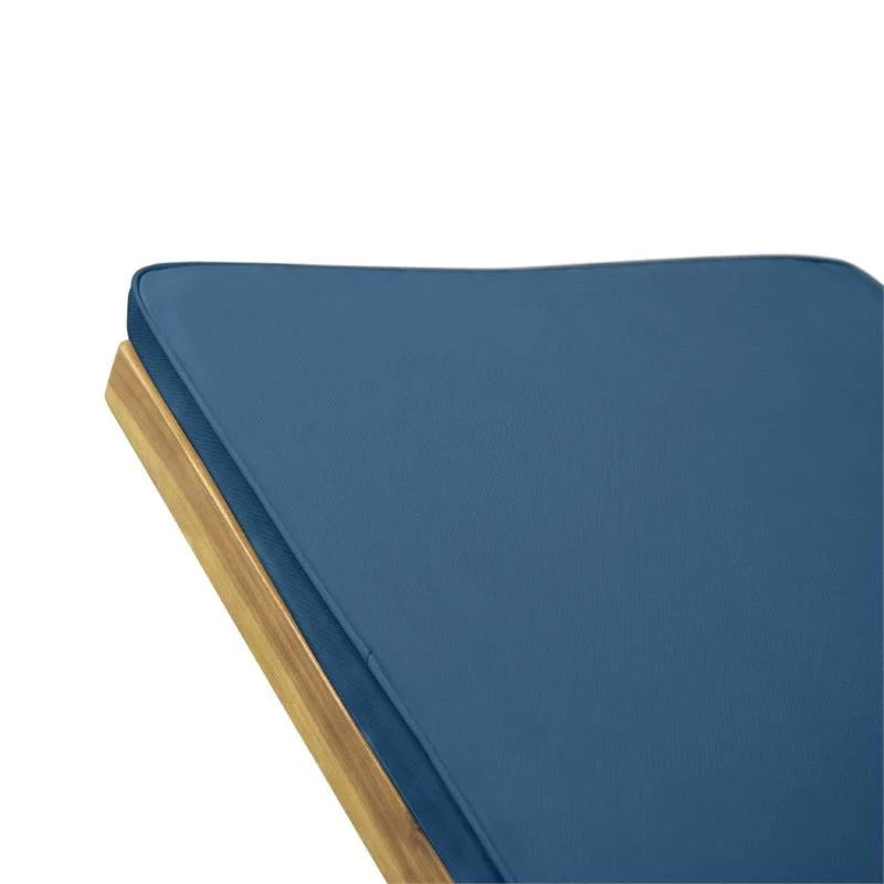 Teak and Blue Acacia Wood Chaise Lounge Set of 2 M6512