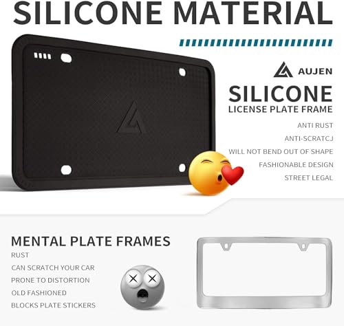 Black Silicone License Plate Frame 2 Pack H923