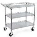 3 Tier Rolling Utility Cart with Wire Shelving M6619