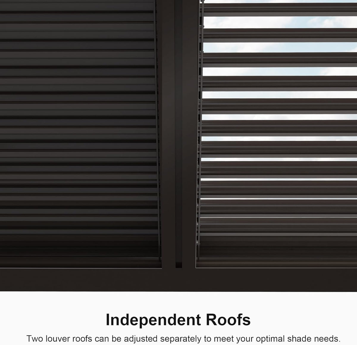 11' × 13' Louvered Aluminum Pergola with Roller Blinds P53705