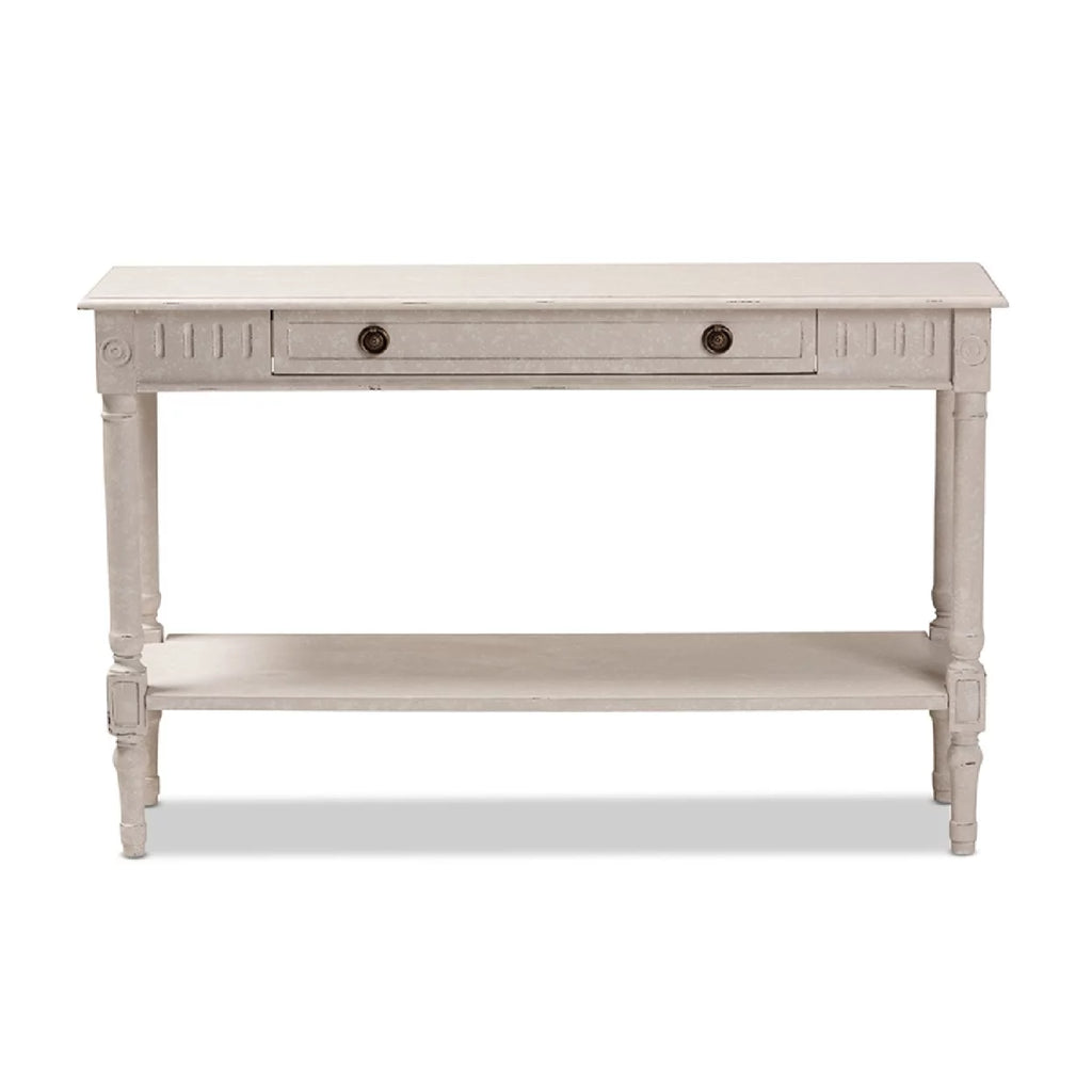Whitewashed 1-Drawer Console Table D994