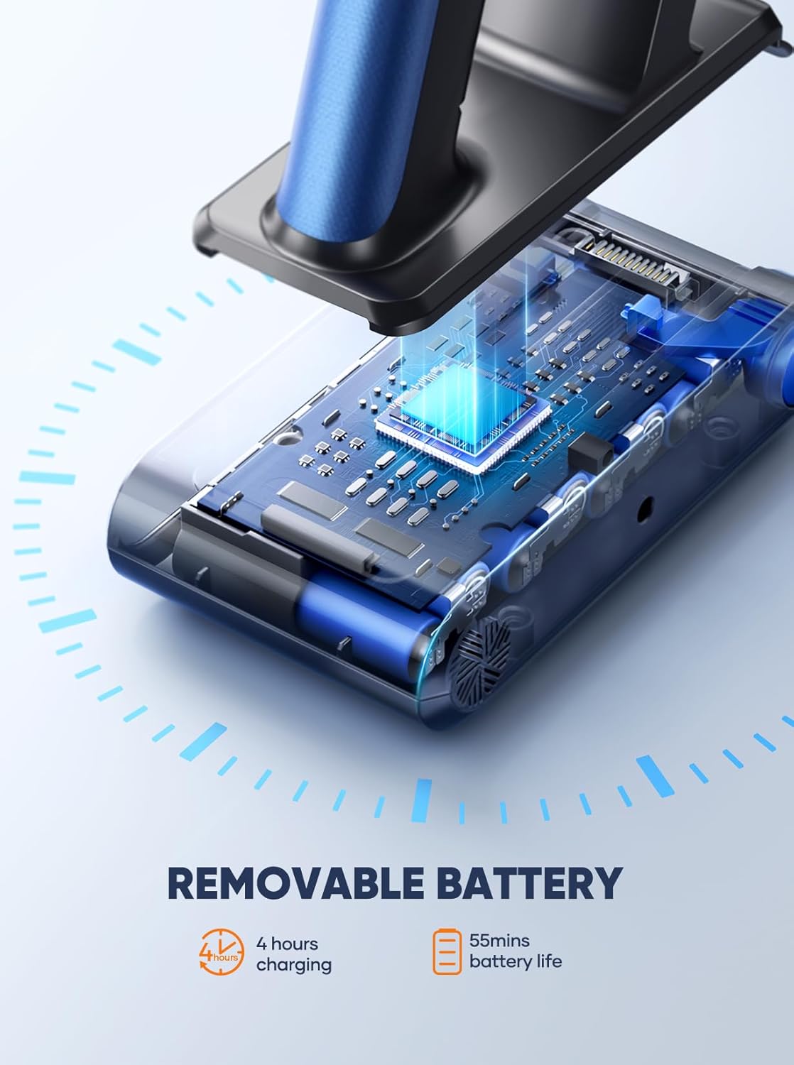 Blue Cordless Stick Vacuum with Intelligent Auto Mode E290