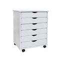White Solid Wood 6 Drawer Roll Cart R6135