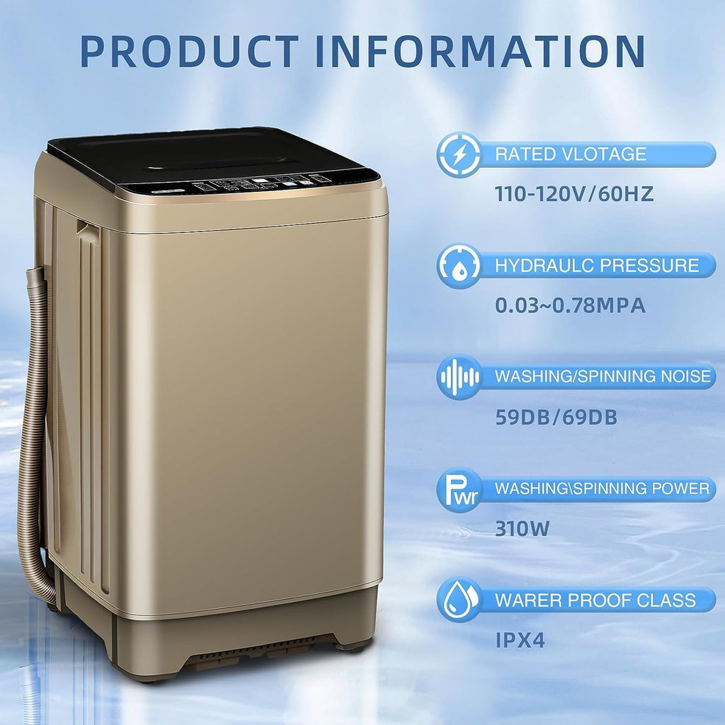 15.6Lbs Full Automatic Washing Machine with LED Display C8418