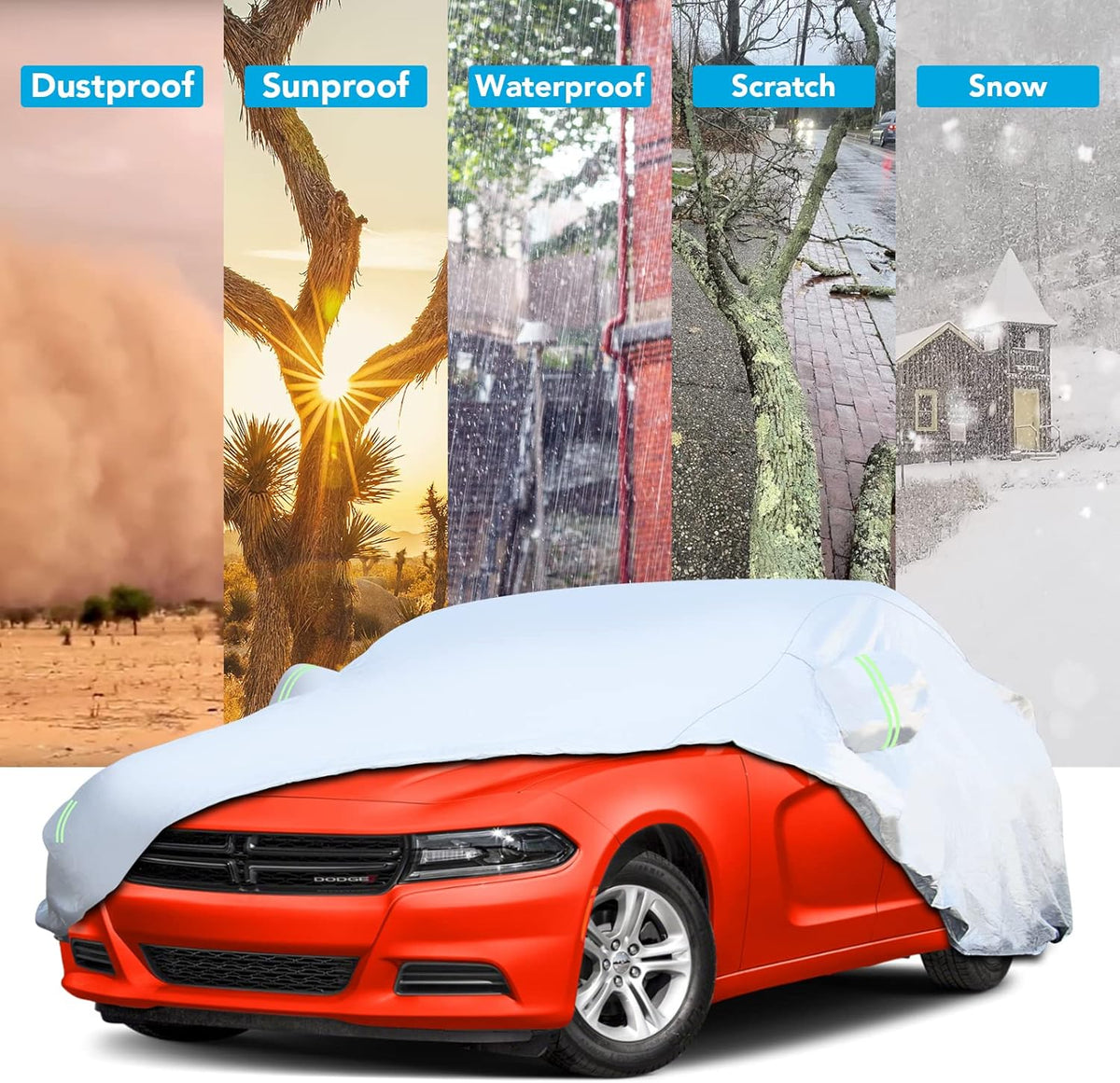 Waterproof All Weather Car Cover with Zipper S9562