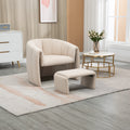 Velvet Upholstered Accent Chair with Ottoman D71189