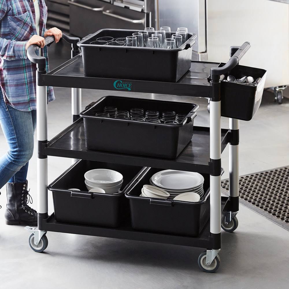 Black Utility Cart with Three Shelves M925