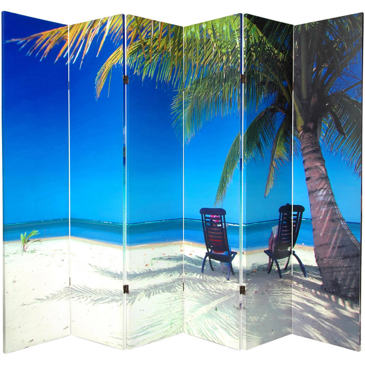 6 ft. Tall Double Sided Ocean Canvas Room Divider X1580
