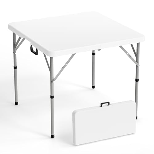 Black 34" Fold in Half Square Plastic Table U227734