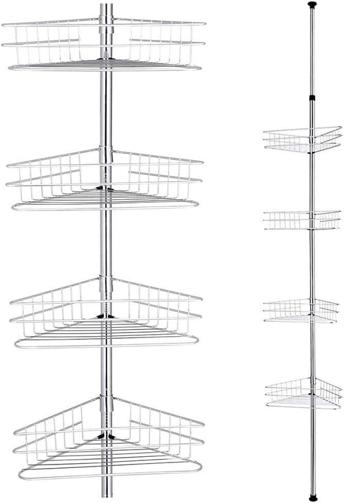 4 Tier Metal Corner Shower Shelf Caddy Black U778