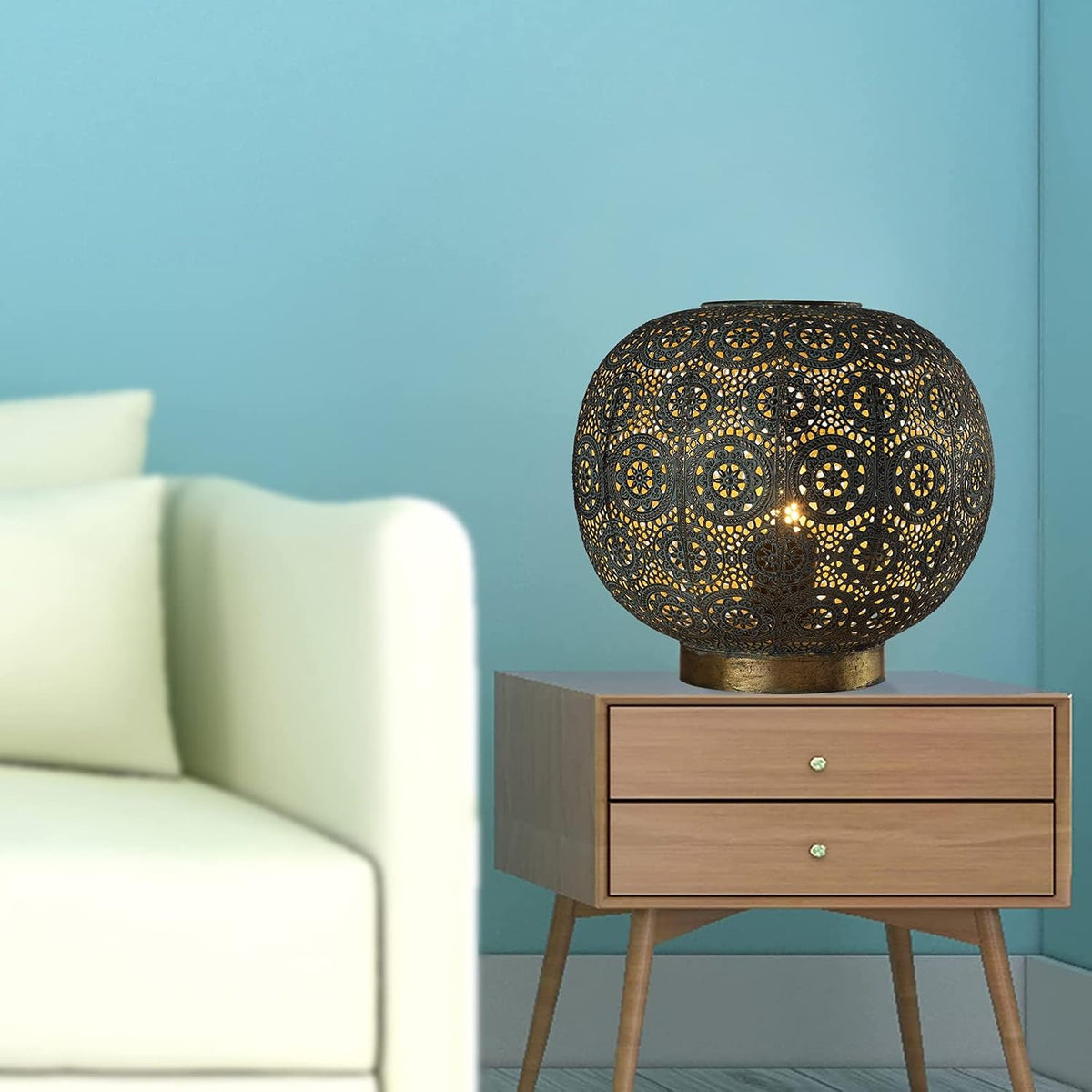 Mosaic Table Lamp Handmade Metal Boho Desk Lamp X62790