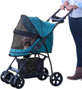 Zipperless Entry Pet Stroller with Storage Basket Z6457
