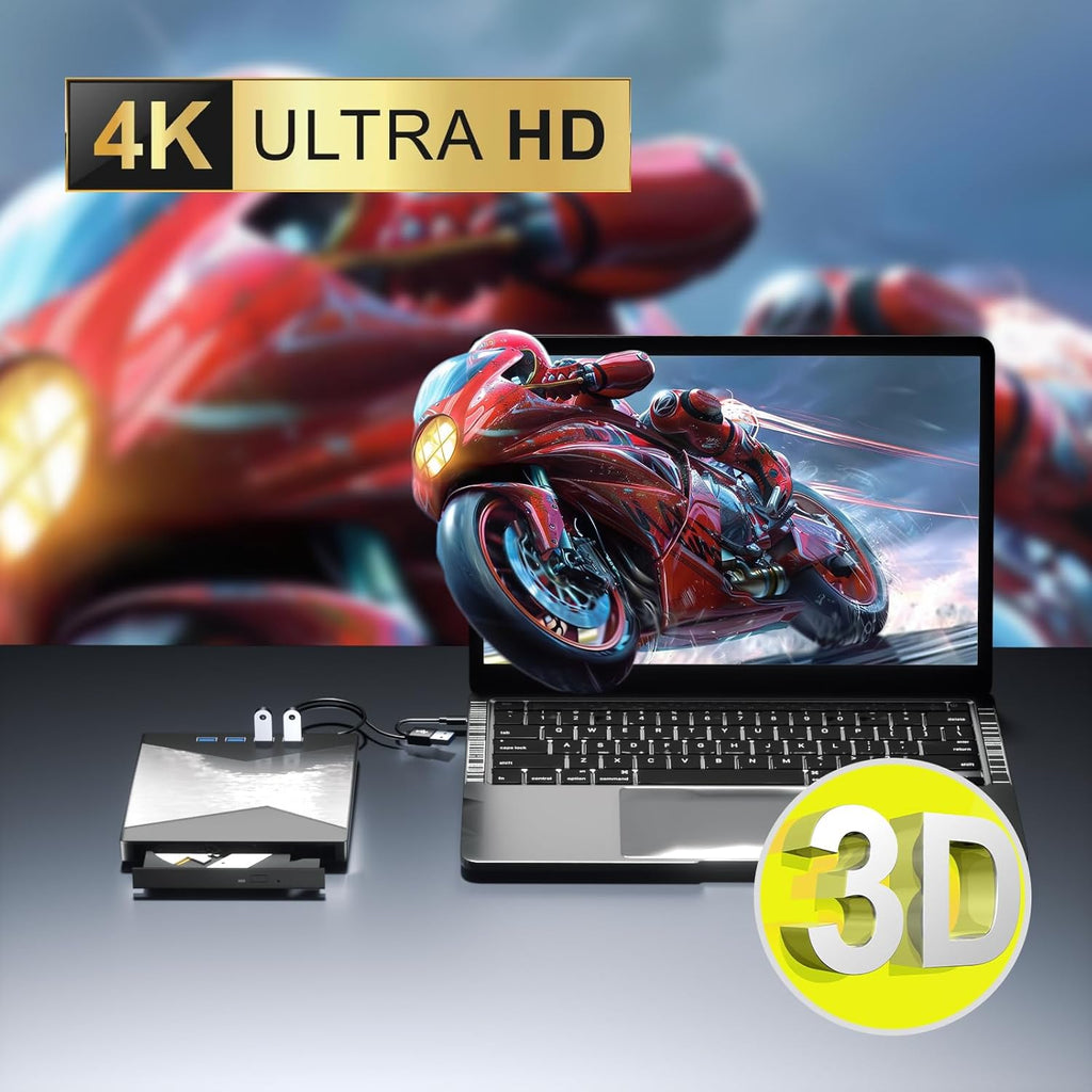 4K Portable External Blu Ray Drive USB 3.0 Type-C C8512