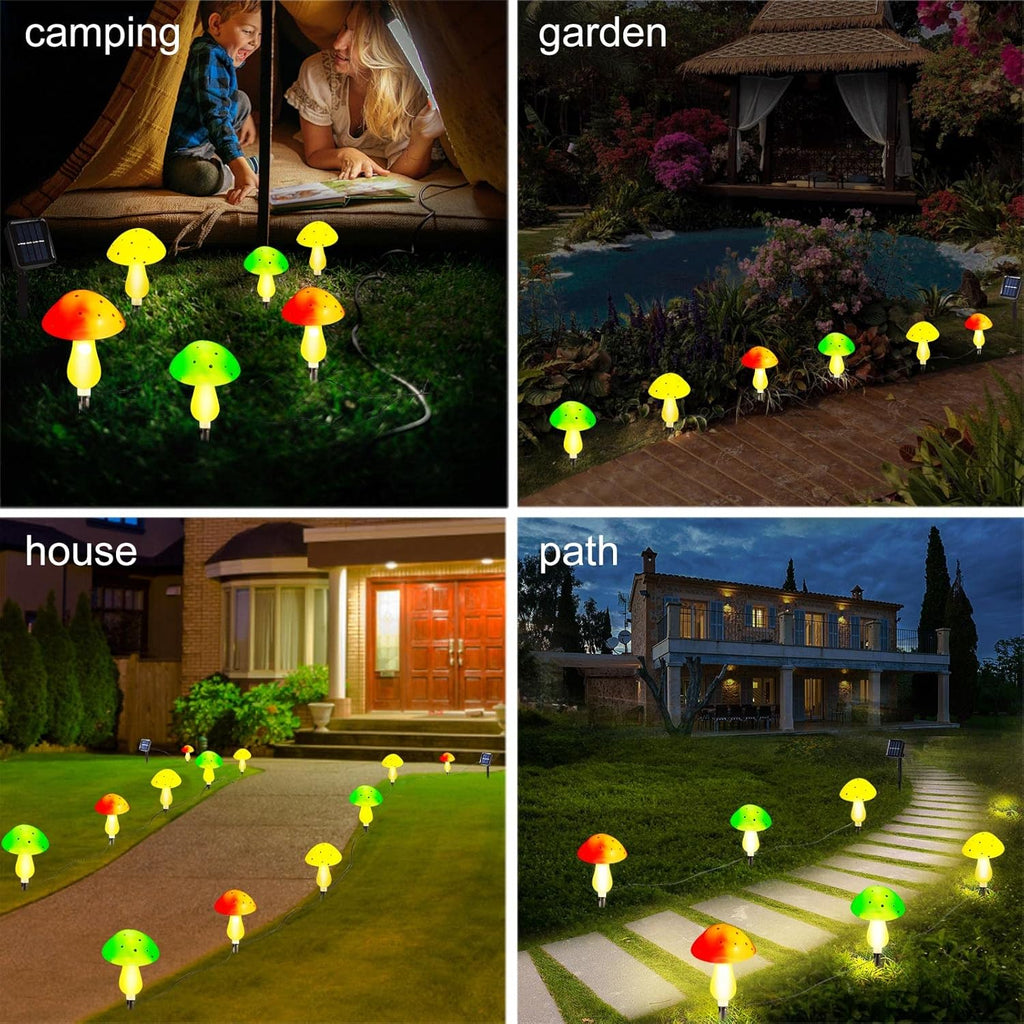 Solar Mushroom Lights Outdoor Waterproof LED Landscape Pathway Lights M528