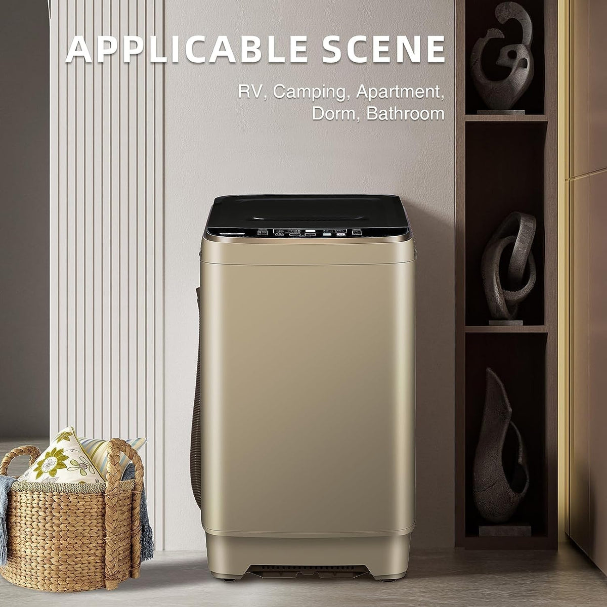15.6Lbs Full Automatic Washing Machine with LED Display C8418