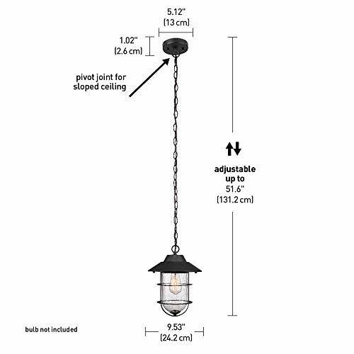 Matte Black Seeded Glass Pendant T22881