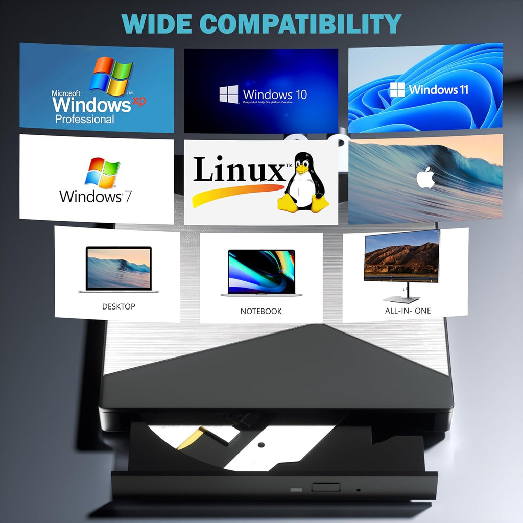 4K Portable External Blu Ray Drive USB 3.0 Type-C C8512