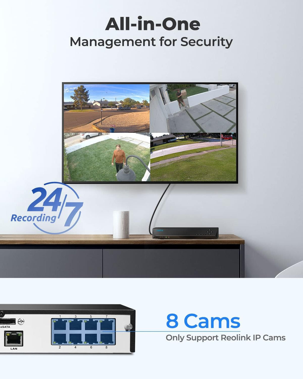 4K 8 Channel Network Video Recorder with 2TB Hard Drive N19213
