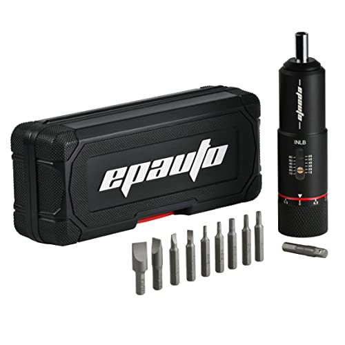 Black 10 to 65 inch-pound Torque Screwdriver Wrench with 10 Bits Set X8381