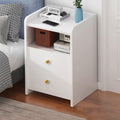 White Nightstand with Drawers U408