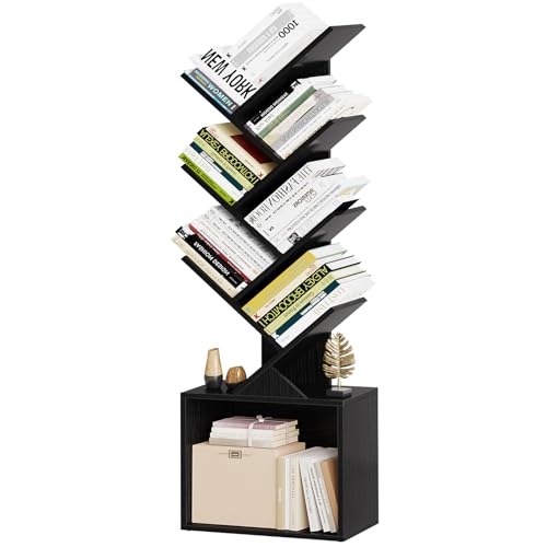 6 Tier Wood Bookshelf with Storage Drawer J838