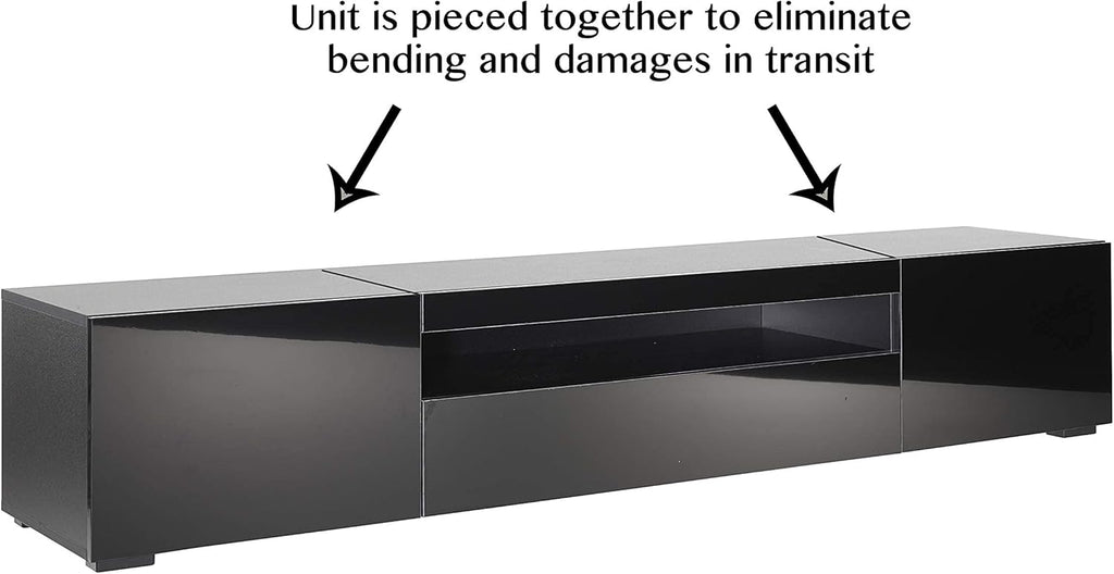 Modern Black Modular TV Cabinet with LED Lights Z5646