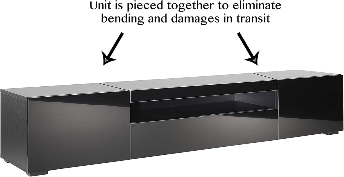 Modern Black Modular TV Cabinet with LED Lights Z5646