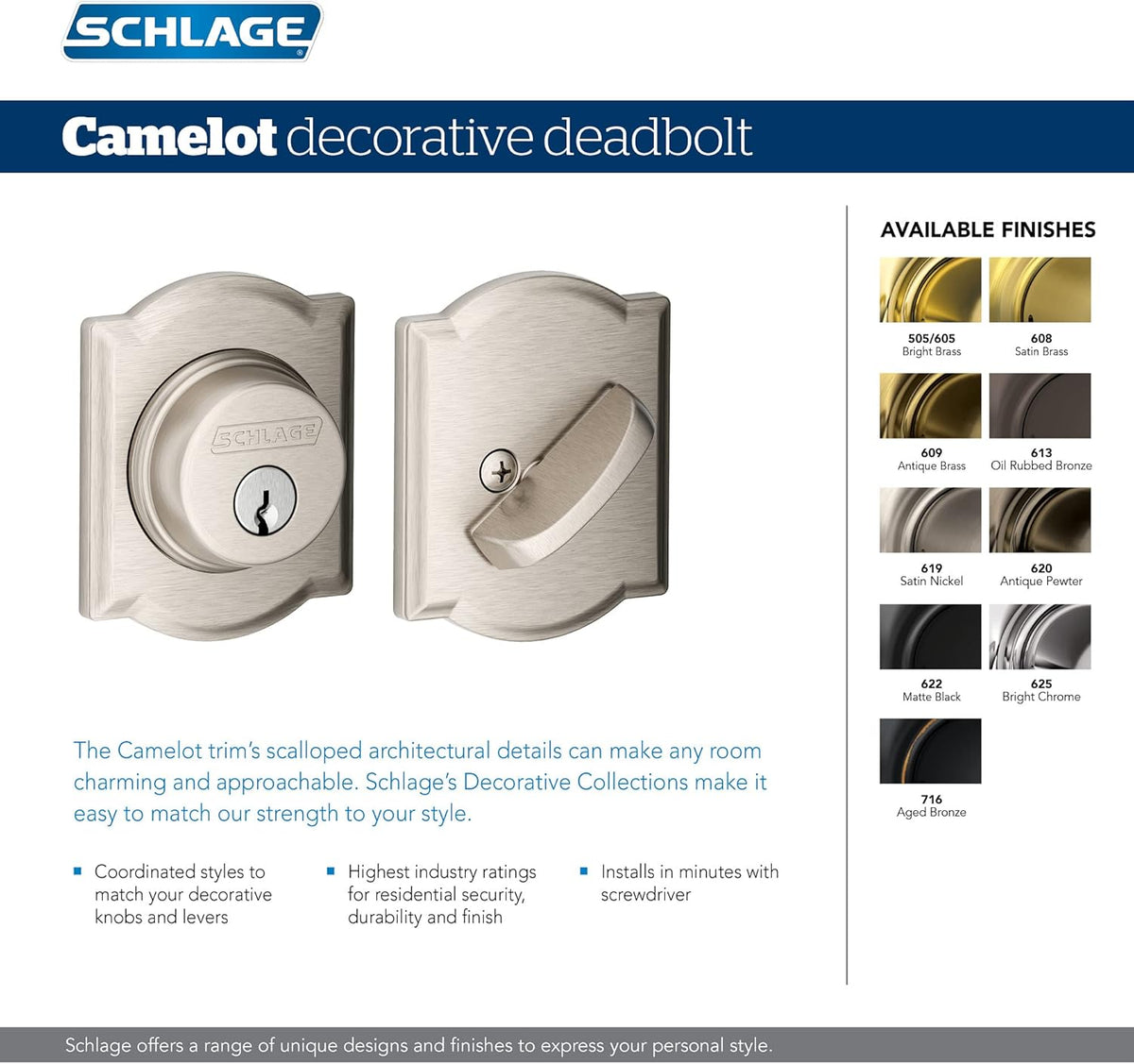 Bright Brass Deadbolt E73253