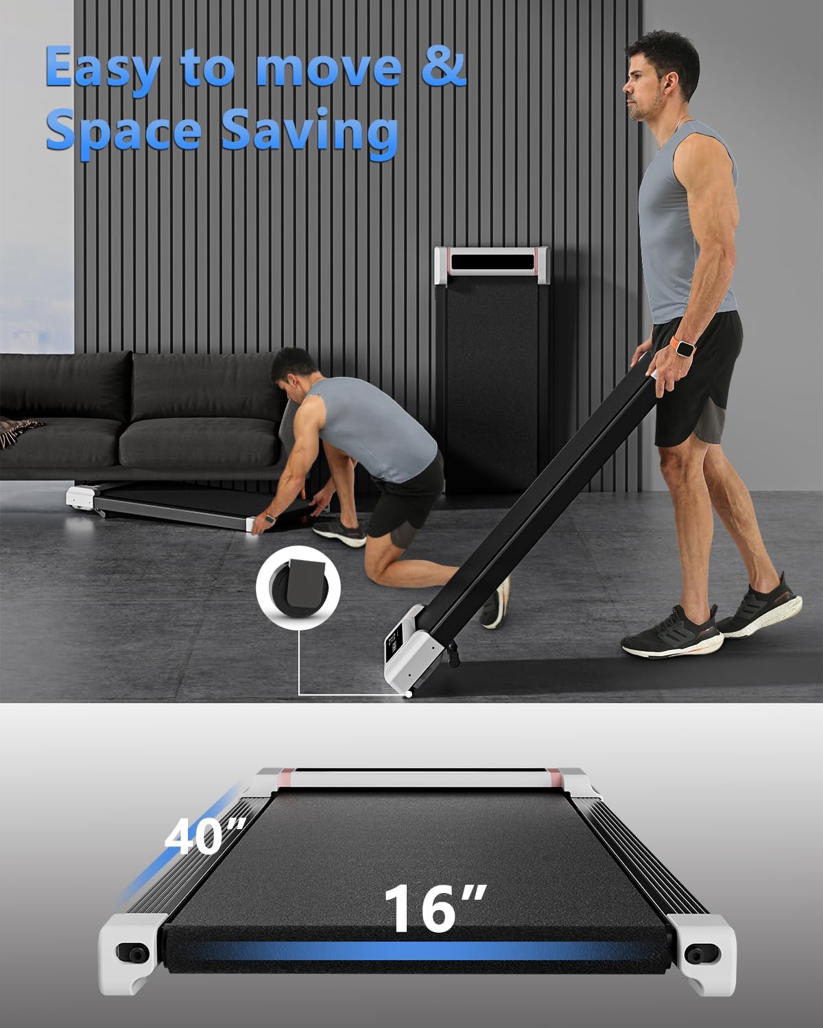 Compact 2-in-1 Under Desk Treadmill with Incline S2705