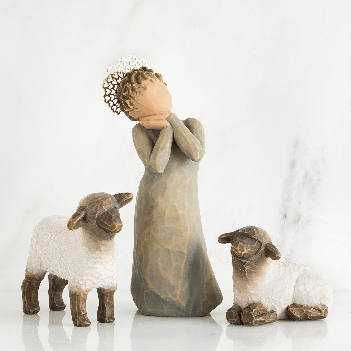 3-piece set hand-painted nativity figures U730