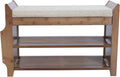 2 Tier Bamboo Shoe Bench with Seat Cushion X65362