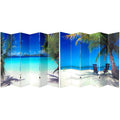 6 ft. Tall Double Sided Ocean Canvas Room Divider X1580