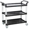 Black Utility Cart with Three Shelves M925