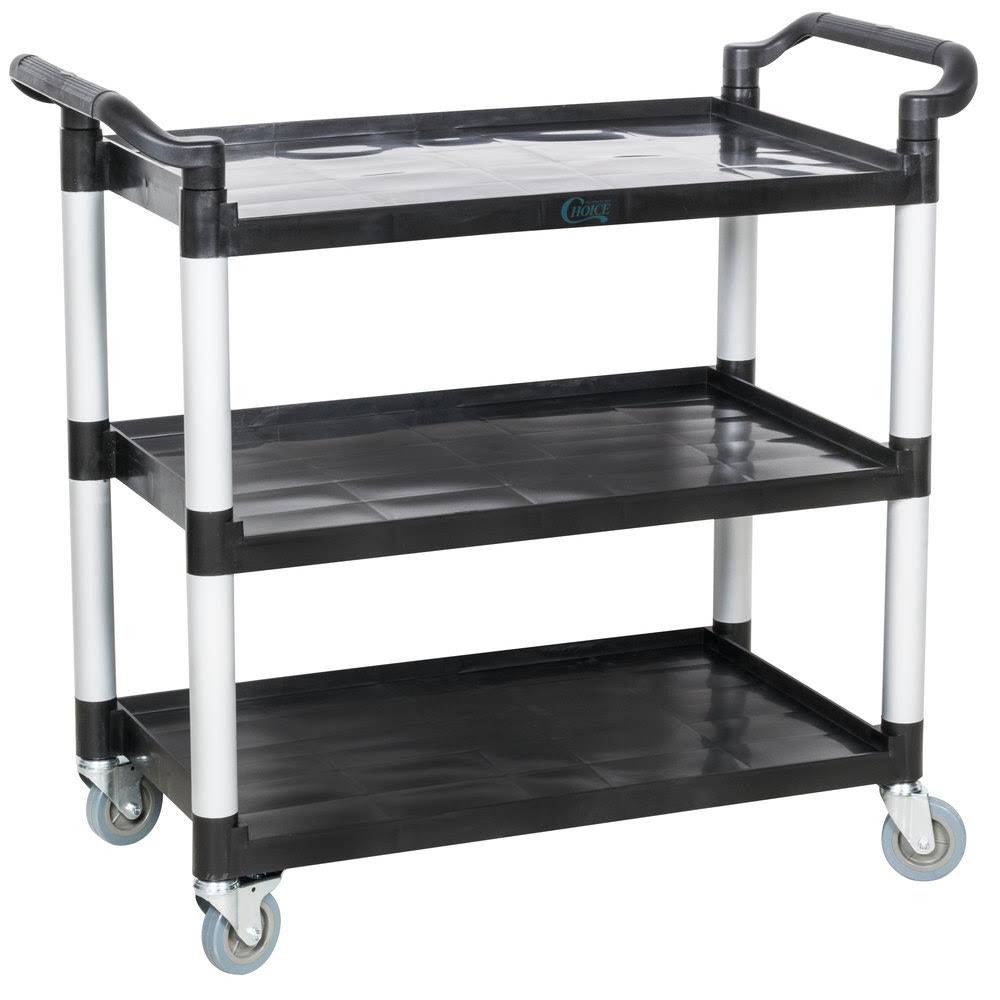 Black Utility Cart with Three Shelves M925