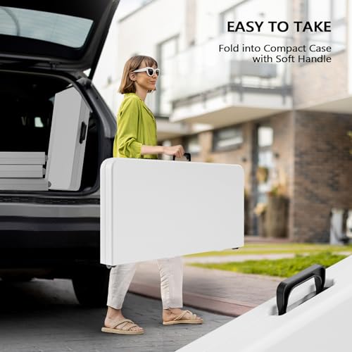 Black 34" Fold in Half Square Plastic Table U227734