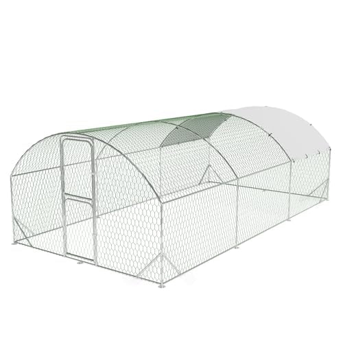 Heavy Duty Walk-in Chicken Coop Metal Poultry Cage with Waterproof UV Cover L526817