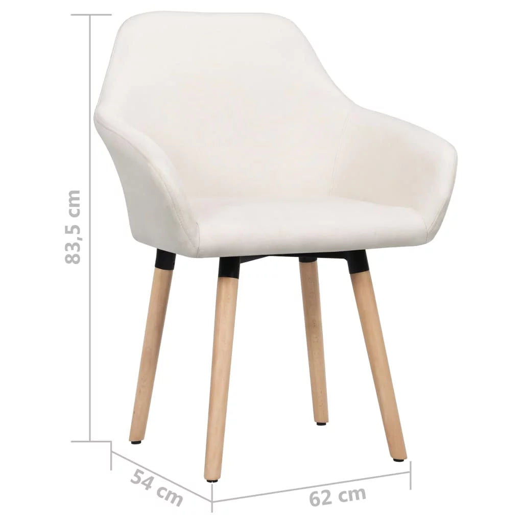 Dining Chairs 2 pcs Cream Fabric G3046
