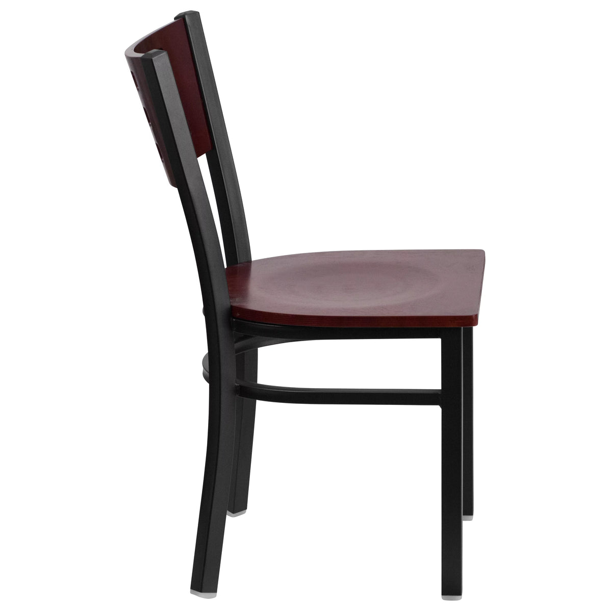 Black Cutout Back Metal Dining Chair B123