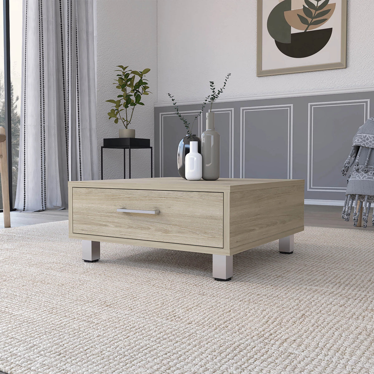 Light Pine 1-Drawer Coffee Table G28457