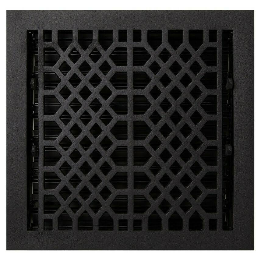 Antique Cast Iron Floor Register - Black O70003