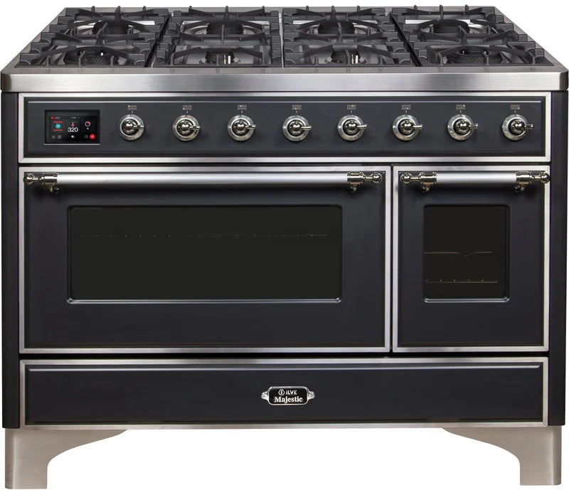 48 Dual Fuel Natural Gas Range Matte Graphite Chrome Trim C75307