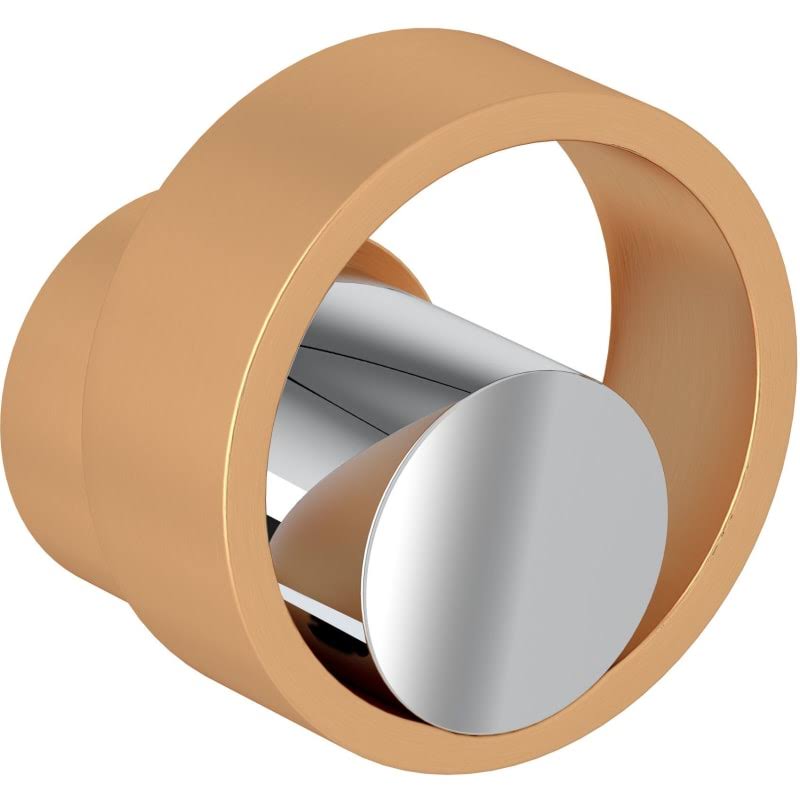 Satin Gold and Polished Chrome Trim with Circular Handle D574