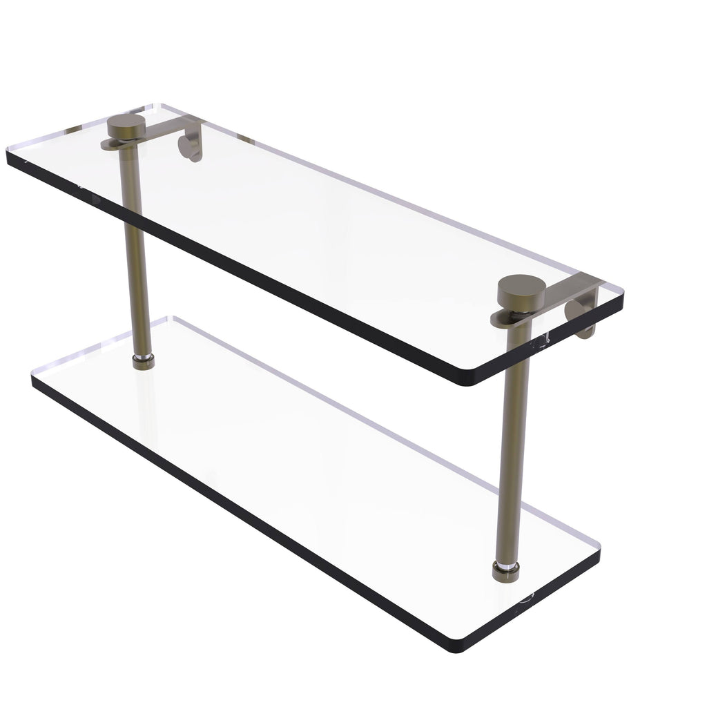 Oil Rubbed Bronze Two Tiered Glass Shelf B414