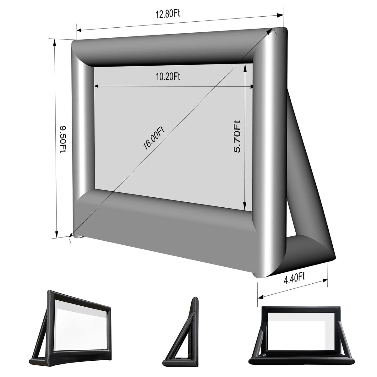 16Ft Inflatable Projector Movie Screen with Blower R4877
