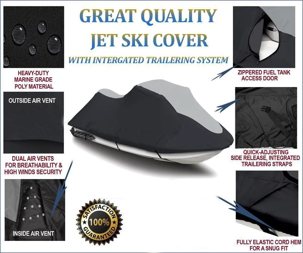 Black/Grey Jet Ski Watercraft Cover Y107