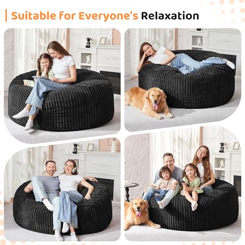 5FT Grey Memory Foam Bean Bag Chair with Plush Cover C64161