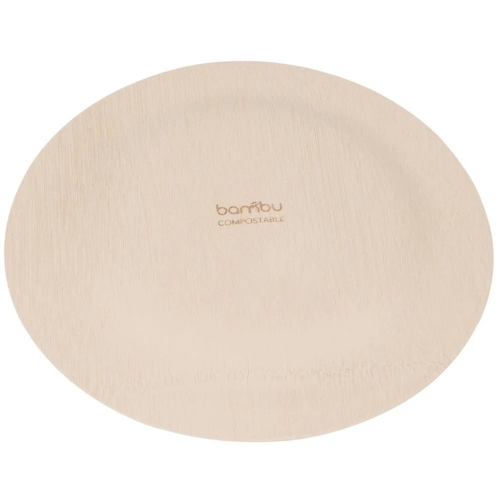 9in Disposable Bamboo Plate - 100/Case I832