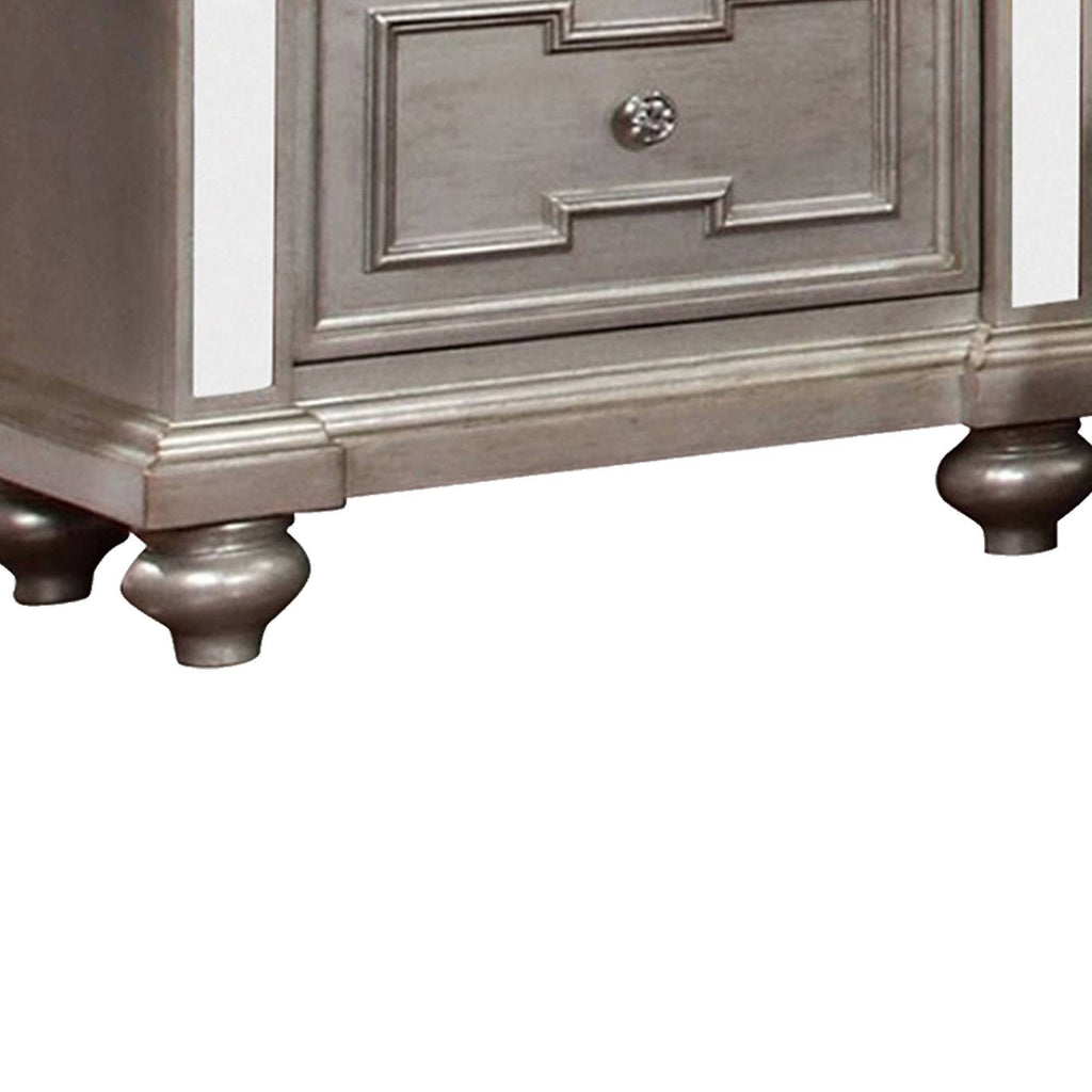 Silver Contemporary Night Stand D93572