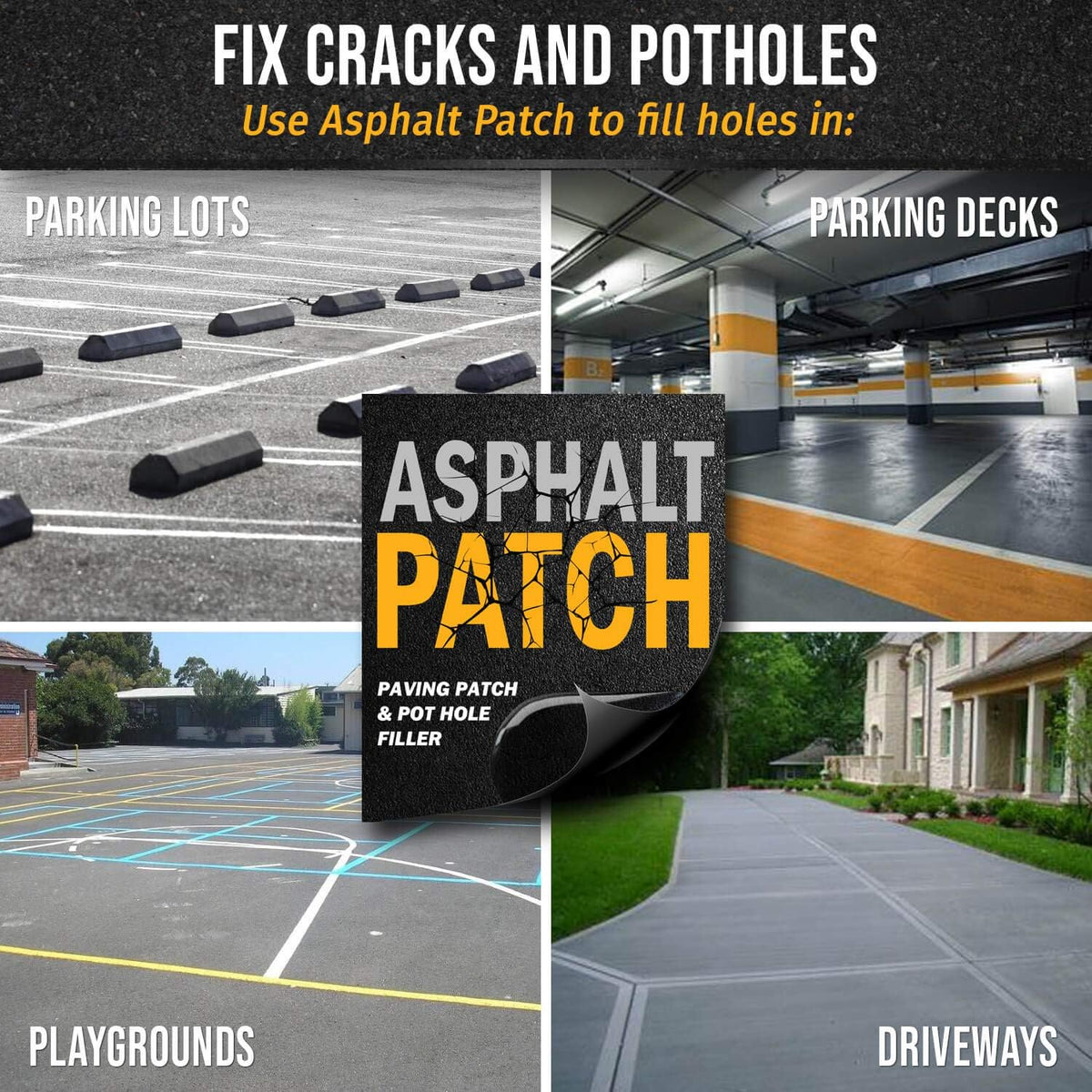 ASPHALT PATCH & POTHOLE FILLER 56 lb Pail, 5 Gallon Pail Pack of 2 I1136